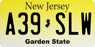 NJ license plate A39SLW