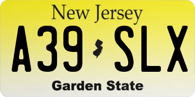 NJ license plate A39SLX