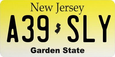 NJ license plate A39SLY