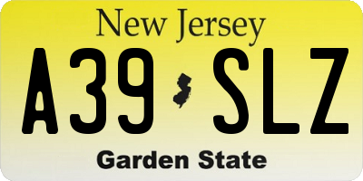 NJ license plate A39SLZ
