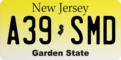 NJ license plate A39SMD