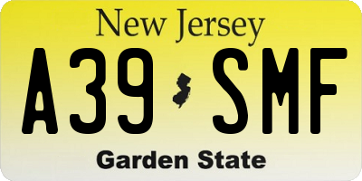 NJ license plate A39SMF