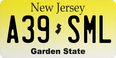 NJ license plate A39SML