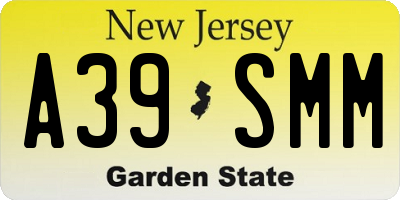 NJ license plate A39SMM