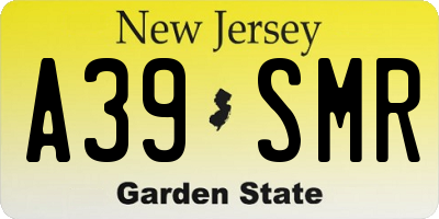 NJ license plate A39SMR