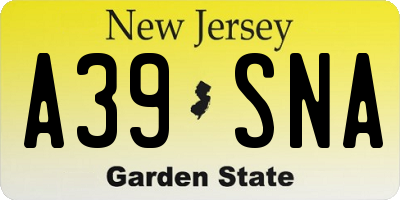 NJ license plate A39SNA