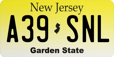 NJ license plate A39SNL