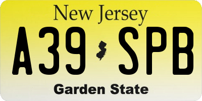 NJ license plate A39SPB