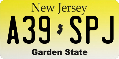 NJ license plate A39SPJ