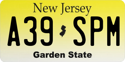 NJ license plate A39SPM