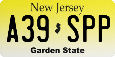 NJ license plate A39SPP