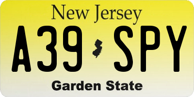 NJ license plate A39SPY