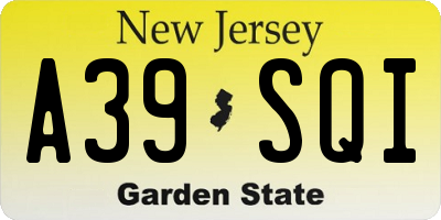 NJ license plate A39SQI