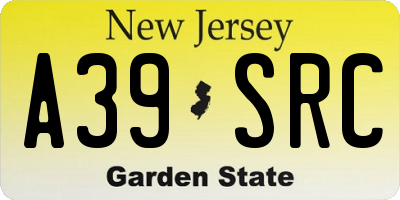 NJ license plate A39SRC