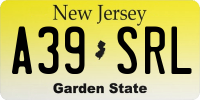 NJ license plate A39SRL