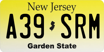 NJ license plate A39SRM