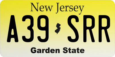 NJ license plate A39SRR