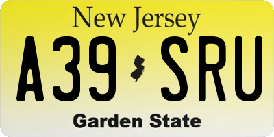 NJ license plate A39SRU