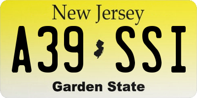 NJ license plate A39SSI