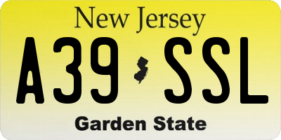 NJ license plate A39SSL