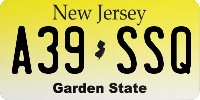 NJ license plate A39SSQ