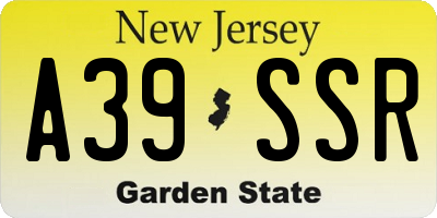 NJ license plate A39SSR