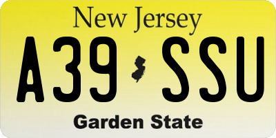 NJ license plate A39SSU