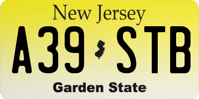 NJ license plate A39STB