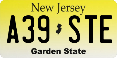 NJ license plate A39STE