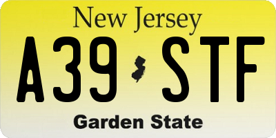 NJ license plate A39STF