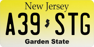 NJ license plate A39STG