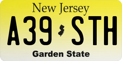 NJ license plate A39STH