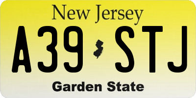 NJ license plate A39STJ