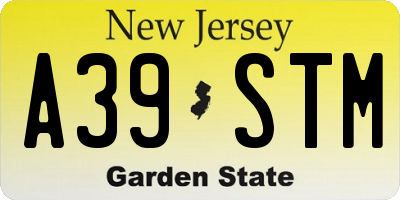NJ license plate A39STM