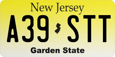NJ license plate A39STT