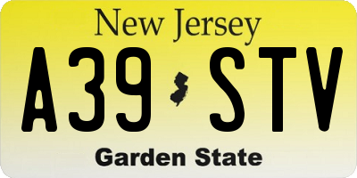 NJ license plate A39STV
