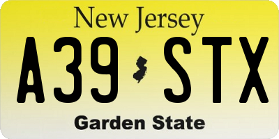 NJ license plate A39STX