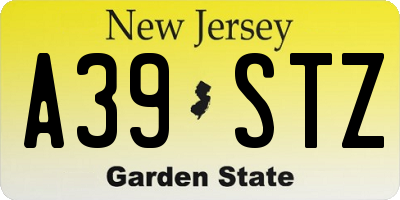 NJ license plate A39STZ