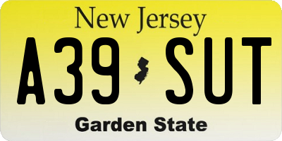 NJ license plate A39SUT