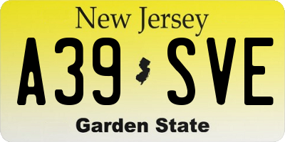 NJ license plate A39SVE