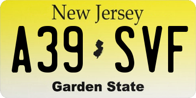 NJ license plate A39SVF