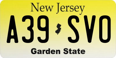NJ license plate A39SVO