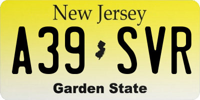 NJ license plate A39SVR
