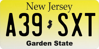NJ license plate A39SXT
