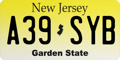 NJ license plate A39SYB