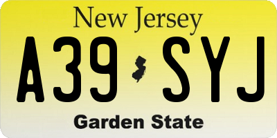 NJ license plate A39SYJ