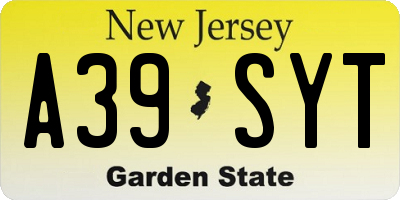 NJ license plate A39SYT