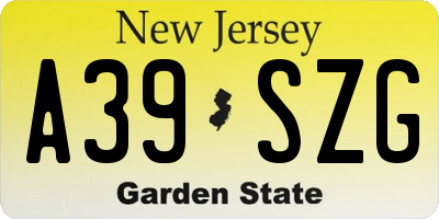 NJ license plate A39SZG