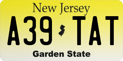 NJ license plate A39TAT