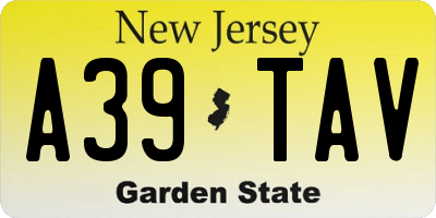 NJ license plate A39TAV